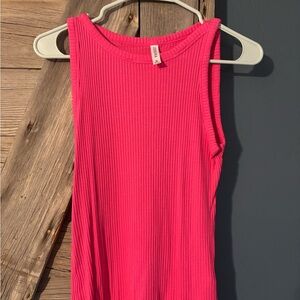 Zenana Outfitters Hot Pink Ribbed Tank Top
